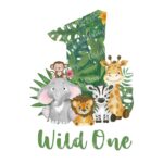 Wild ONE 1st Birthday PNG, Safari Number T-shirt transfer